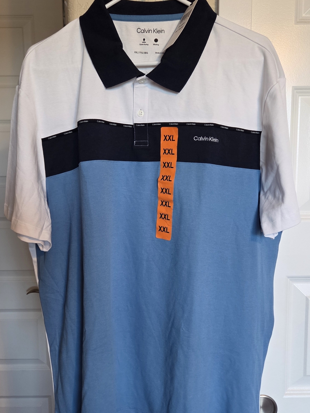 Calvin Klein Men's Colorblock Polo Shirt - Blue/White/Black